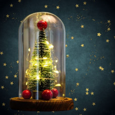 LED Christmas Decor: USB-Powered Tree in a Bottle with Ornaments